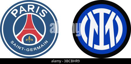 Équipes de football. Tournoi. ligue des champions. PSG vs Inter Illustration de Vecteur
