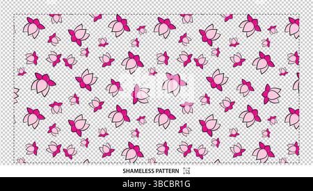 Illustration vectorielle de motif sans couture de pétales de fleurs roses pour la conception textile de tissu Illustration de Vecteur