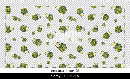 Simple Green Tobacco Plant Seamless Pattern pour les conceptions agricoles et naturelles Illustration de Vecteur