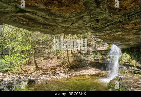Summerhill Force et Gibson's Cave, Bowless, Teesdale, comté de Durham Banque D'Images