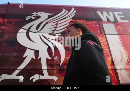 Curtis Jones de Liverpool lors du match de premier League à l'American Express Stadium de Brighton. Date de la photo : lundi 19 mai 2025. Banque D'Images