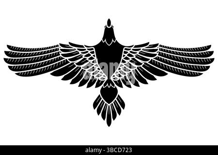 Le Corbeau d'Odin, en Norse, style celtique Illustration de Vecteur
