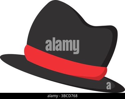 Icône de chapeau de gentleman de mode coloré illustration vectorielle Illustration de Vecteur