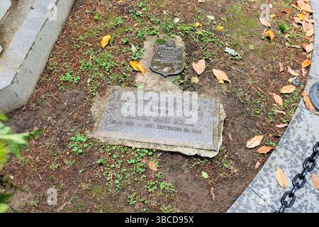 Marqueur de tombe au cimetière Elizabeth Kortright Monroe, première dame des États-Unis, épouse du président James Monroe ; cimetière Hollywood, Richmond, Virginie. Banque D'Images
