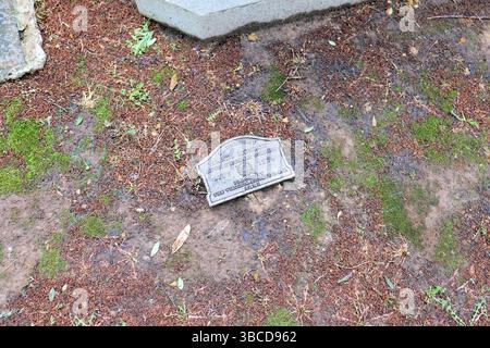 Marqueur funéraire de James Monroe, placé par les filles de la Révolution américaine en l'honneur de son service militaire ; cimetière d'Hollywood, Richmond, Virginie. Banque D'Images