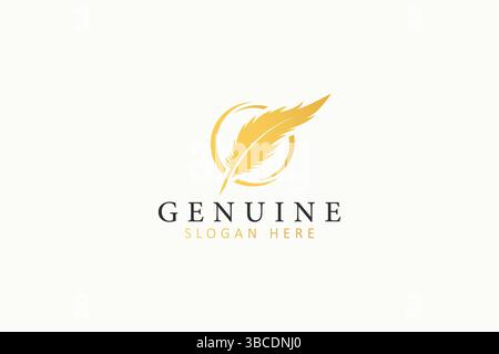 Logo Gold Feather Luxury Legal Law Firm Business Company Illustration de Vecteur
