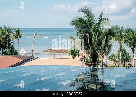 Vue de la plage Icon Bali Sanur à Bali, Indonésie Banque D'Images