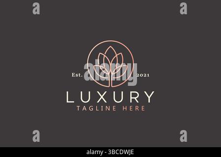 Logo de luxe Lotus Golden Color Illustration de Vecteur