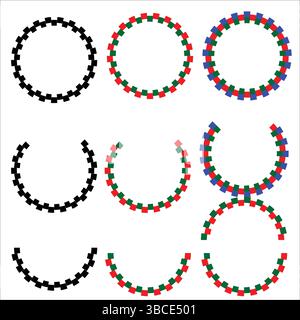 Cadres circulaires à motifs mosaïques multicolores Illustration de Vecteur