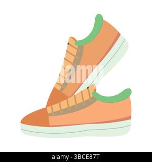 Baskets vert orange. Illustration vectorielle Illustration de Vecteur
