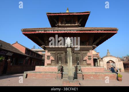 Temple Rameshwar sur la place Durbar à Bhaktapur, Népal. Banque D'Images