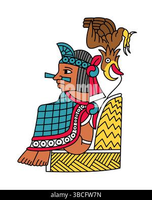 Cuauhtemoc, le dernier empereur aztèque, et le dernier tlatoani, souverain de Tenochtitlan. Son nom signifie Aigle descendant, quelqu'un qui descend comme un aigle. Banque D'Images