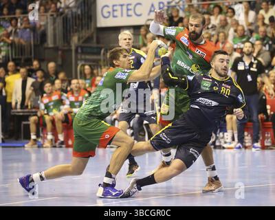 Joueur allemand de handball Jannik Kohlbacher Rhein-Neckar Loewen HBL Liqui Moly Handball-Bundesliga saison 2019-20 6e journée SC Magdeburg, Rhein-Neckar Banque D'Images