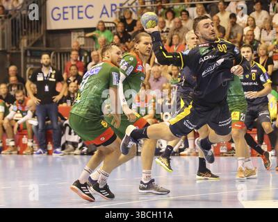 Joueur allemand de handball Jannik Kohlbacher Rhein-Neckar Loewen HBL Liqui Moly Handball-Bundesliga saison 2019-20 6e journée SC Magdeburg, Rhein-Neckar Banque D'Images