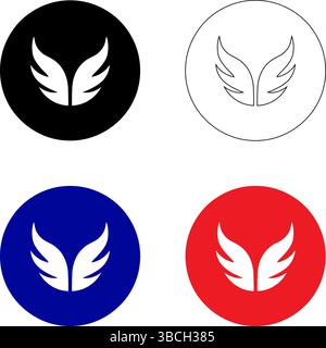 Quatre icônes d'aile simples : graphiques vectoriels Illustration de Vecteur