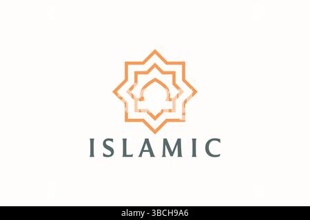 Logo géométrique de l'application icône du centre islamique Illustration de Vecteur
