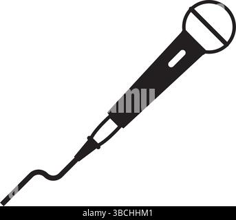 conception de style glyphe vectoriel d'icône de microphone Illustration de Vecteur