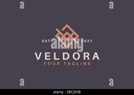 Logo Premium abstrait géométrique simple pour les entreprises. Illustration de Vecteur