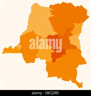 Carte détaillée de la République démocratique du Congo vecteur modèle d ...