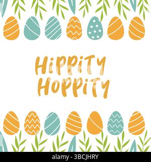 Joyeuses Pâques né à chasser des œufs avec des œufs colorés, apportant lumière, amour et couleur à vos moments de Pâques Illustration de Vecteur