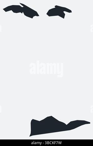 Carte des îles Vierges américaines. Juste une simple carte de bordure. Forme du pays. Contour vierge des îles Vierges américaines. Illustration de Vecteur