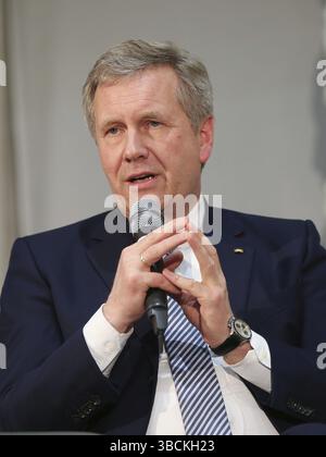 L'ancien président fédéral Christian Wulff (CDU) lors d'une table ronde à Magdebourg le 22 février 2017 Banque D'Images