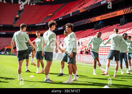 Bilbao, Espagne. 20 mai 2025. Les joueurs de Tottenham Hotspur ont vu lors de la dernière séance d'entraînement avant la finale de l'UEFA Europa League entre Tottenham Hotspur et Manchester United à San Mames à Bilbao. Crédit : Gonzales photo/Alamy Live News Banque D'Images