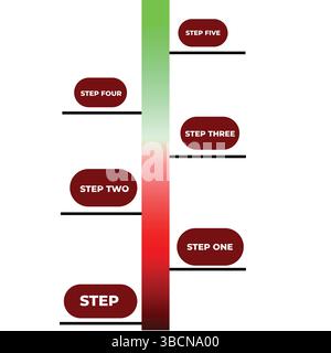 Conception infographique à pas vertical avec des éléments de gradient modernes pour la planification de la chronologie et de la stratégie Illustration de Vecteur