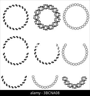 Creative Circle Design variations | formes d'anneau abstrait avec flèches, points, spirales pour logos, cadres, infographies modernes | Pack EPS vectoriel Illustration de Vecteur