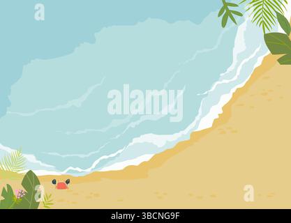 Fond de plage tropicale d'été. Paysage de plage Illustration de Vecteur