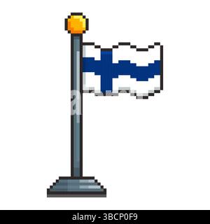 Pixel art Finlande Flag design des actifs du jeu Illustration de Vecteur