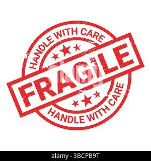 Icônes d'emballage fragiles définies, manipuler avec soin la logistique et les étiquettes d'expédition de livraison. Boîte fragile, signes de vecteur d'avertissement de cargaison Illustration de Vecteur