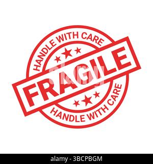 Icônes d'emballage fragiles définies, manipuler avec soin la logistique et les étiquettes d'expédition de livraison. Boîte fragile, signes de vecteur d'avertissement de cargaison Illustration de Vecteur