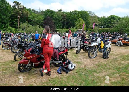 salon de moto classique, lodge stody, nord de norfolk, angleterre Banque D'Images