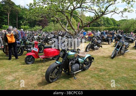 salon de moto classique, lodge stody, nord de norfolk, angleterre Banque D'Images