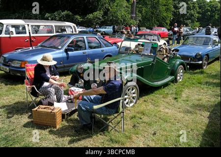 exposition de voitures anciennes, pavillon stody, nord de norfolk, angleterre Banque D'Images