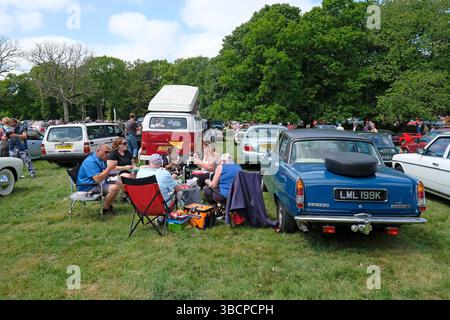 exposition de voitures anciennes, pavillon stody, nord de norfolk, angleterre Banque D'Images