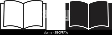Ensemble d'icônes de livre. ouvrir le vecteur d'icône de livre. icône ebook Illustration de Vecteur