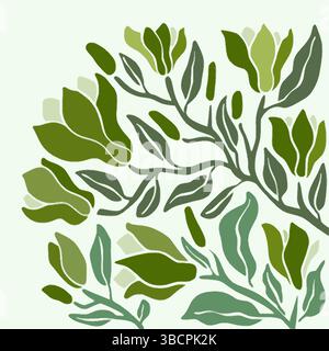 Design vectoriel de bouquet floral vert Illustration de Vecteur