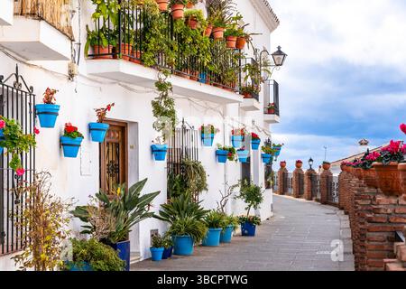 Street View de maisons résidentielles à Mijas, Pueblos Blancos, Malaga - Espagne Banque D'Images