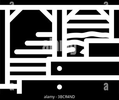 construction de murs de cadre en bois maison de glyphe illustration vectorielle d'icône Illustration de Vecteur