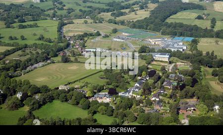 Vue aérienne de l'école King's School au centre sportif Macclesfield Banque D'Images