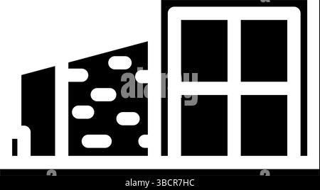 cabine en bois minimaliste moderne illustration vectorielle d'icône de glyphe en bois Illustration de Vecteur