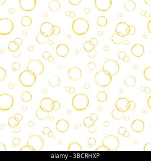 Aquarelle cercles jaunes abstraits de différentes tailles, créant une composition dynamique et ludique arrière-plan isolé. Motif sans couture pour une maison moderne Banque D'Images