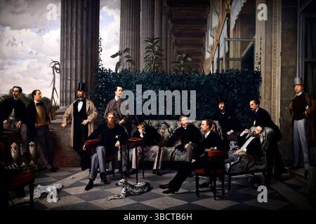 Le cercle de la rue Royale, 1868, par l'artiste et peintre français James Jacques Joseph Tissot (1836-1902), Musée d'Orsay, Paris, France. Banque D'Images
