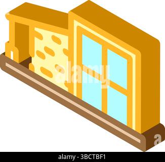 cabine en bois minimaliste moderne illustration vectorielle d'icône isométrique en bois Illustration de Vecteur