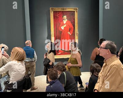 « DocPozzi at Home » est une peinture de John Singer Sargent représentant Samuel Jean Pozzi, gynécologue parisien et ami de l'artiste, dans sa robe de chambre écarlate. Le portrait, réalisé en 1881 Banque D'Images