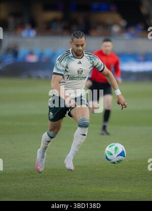 Ariel Lassiter #7 du Portland Timbers FC dribble la balle lors de la manche du 16 match de l'US Open Cup entre Portland Timbers FC et San Jose Earthquakes au PayPal Park. Le 20 mai 2025 à San Jose, Californie. (Photo bi Ismael Sanchez Garcia/ Groupe Eyepix) Banque D'Images