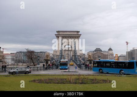 Pont des chaînes à Budapest Banque D'Images