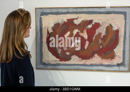 Londres, Royaume-Uni. 22 mai 2025. La première exposition personnelle de l'artiste hongrois d'après-guerre Karl Stengel à la galerie@oxo London UK présentant des œuvres sur papier et des compositions mixtes. Untitled 19 crédit : Ian Davidson/Alamy Live News Banque D'Images